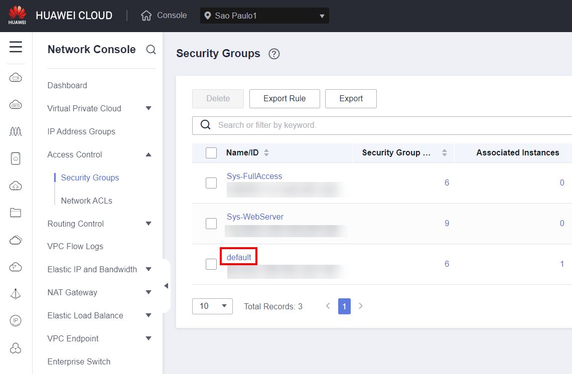 Security group default