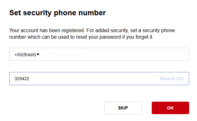 Set Security Phone Number